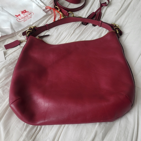 Coach Legacy Leather Courtenay Hobo Slouchy Shoulder Bag In Deep Port - Picture 16 of 16